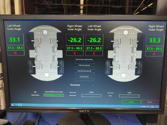 CTZJ-15 Φορτηγά οχήματα Δοκιμαστής γωνίας διεύθυνσης φορτίου 15T με όργανο ελέγχου LCD με οθόνη αφής