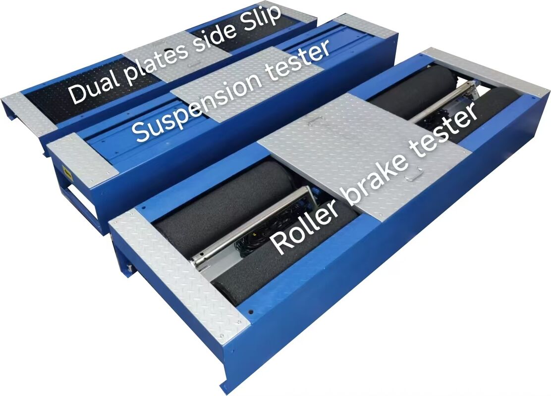 CTGT-3-4 Δοκιμαστική γραμμή οχήματος κυλίνδρων τεσσάρων σε ένα Δοκιμαστής φρένων κυλίνδρων με φορτίο άξονα Δοκιμαστής πλευρικής ολίσθησης με μία πλάκα Δοκιμασία ανάρτησης