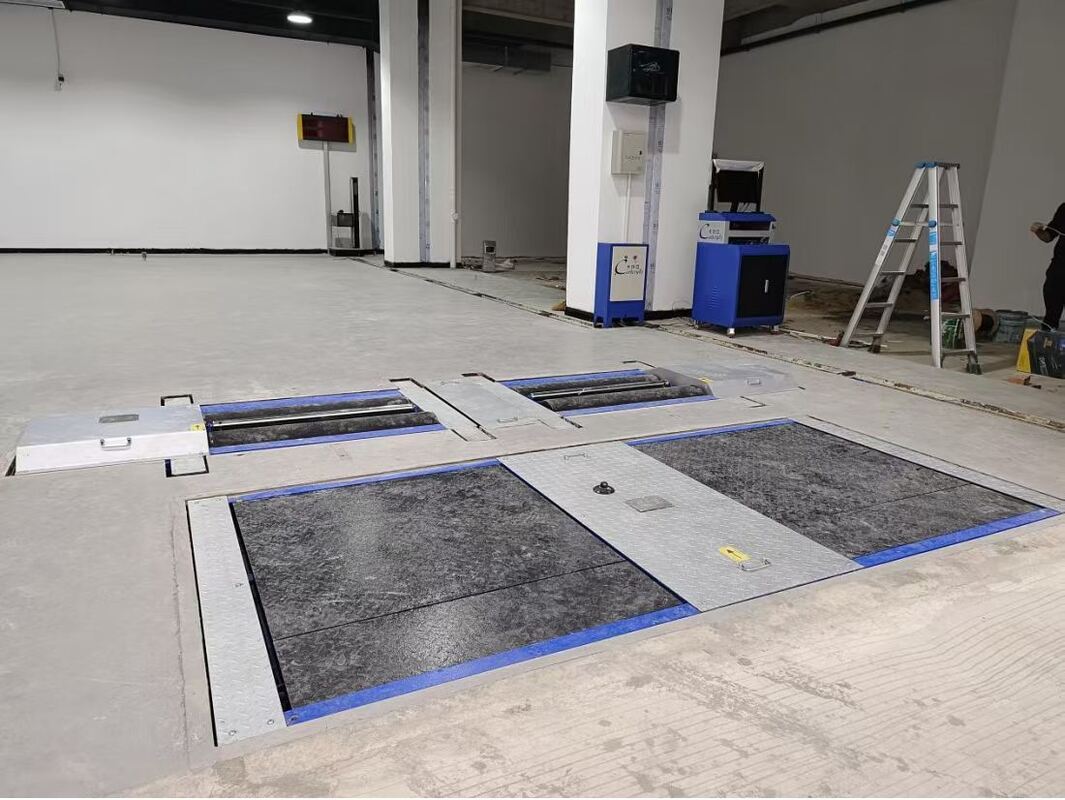 Δοκιμαστική γραμμή φορτηγών Cartesy για συνεργείο αυτοκινήτων Δοκιμαστής φρένων κυλίνδρων Δυνάμεις με φορτίο άξονα διπλές πλάκες ελεγκτής πλευρικής ολίσθησης χωρητικότητας 10T